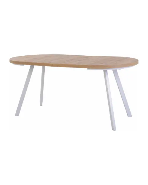 Mesa extensible Pares roble wotan/blanco 90-180x90