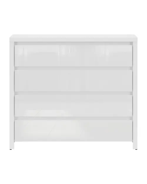 Chest of drawers Larios 105 cm with 4 drawers white gloss