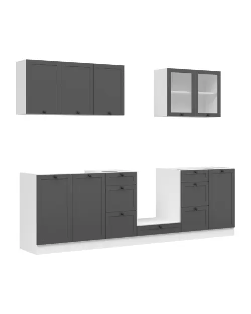 Conjunto de cocina Junona Line 260 cm grafito