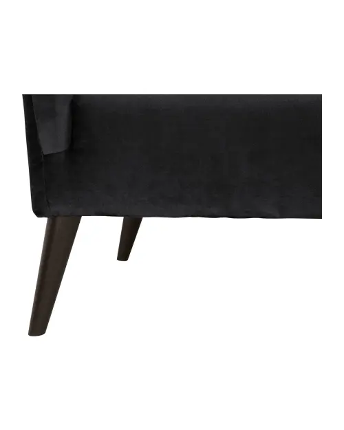 Sillón orejero Casey de terciopelo negro