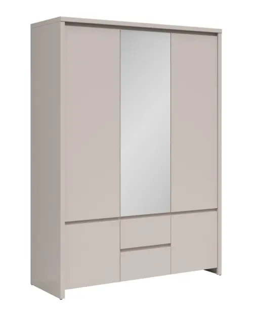Armario de cinco puertas Kaspian 153 cm con espejo y cajones cachemira