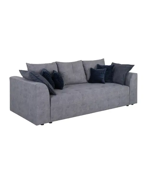 Three-seater sofa Royal IV fold-out with storage dark grey