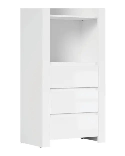 Estantería Holten 68 cm con 3 cajones y 4 estantes blanca