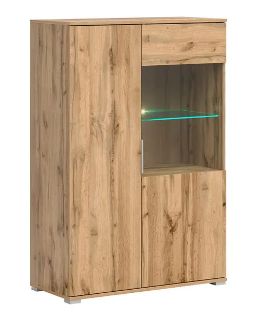 Vitrina Zele 90 cm con 2 puertas roble wotan