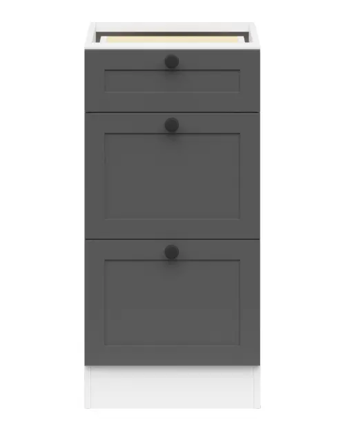 Armario de cocina bajo Junona Line 40 cm con cajones grafito