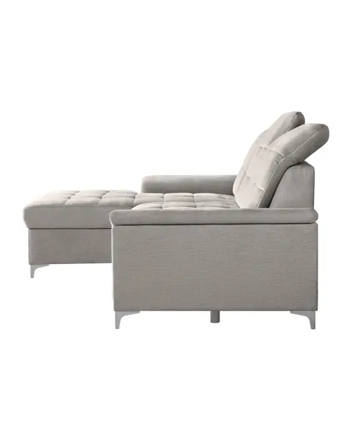 Sofá rinconero izquierdo Ariado convertible con contenedor de terciopelo beige