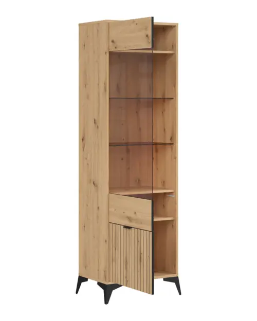 Vitrina alta Lamea 60 cm con puertas roble artisan