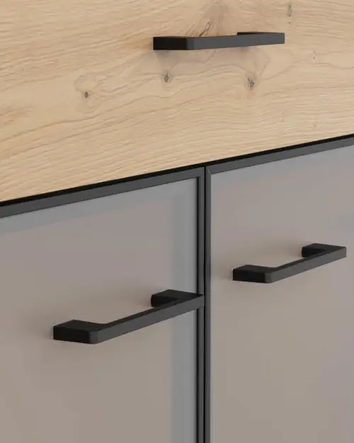 Estantería Space Office 80 cm con 2 puertas 2 cajones y 2 estantes roble artisan