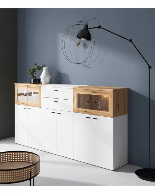 Vitrina System 64 con 2 puertas roble coast evoke