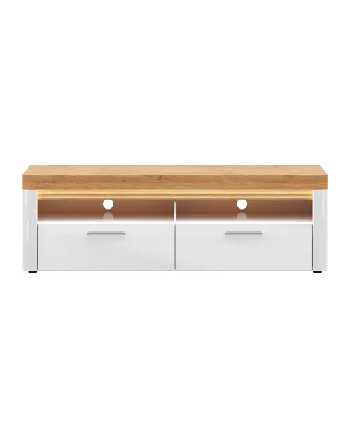 Mueble RTV Horton 166 cm con 2 cajones blanco/roble dorado grandson