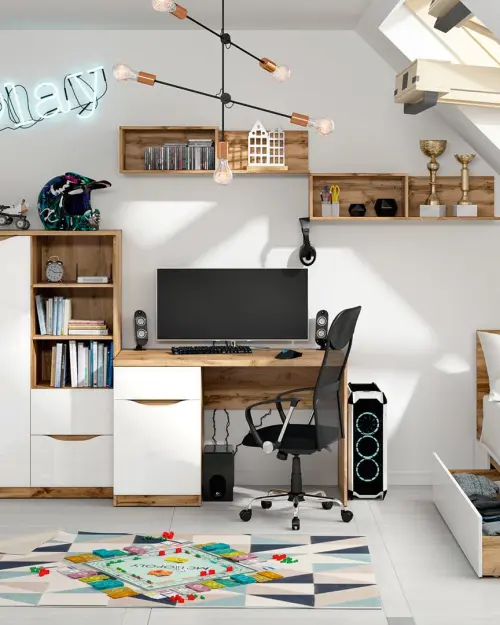 Cama Nuis 90x200 roble wotan