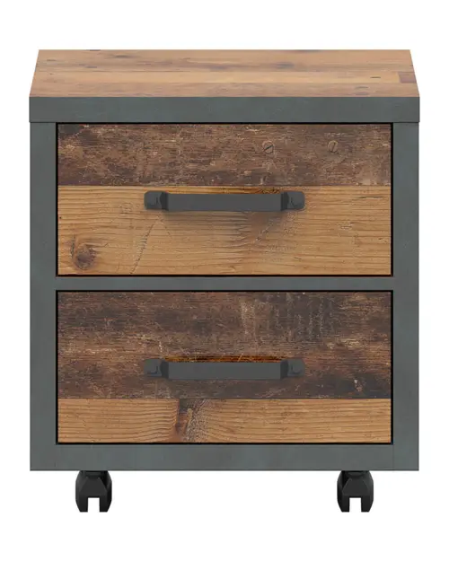 Cajonera Weston 46 cm con 2 cajones pino old style