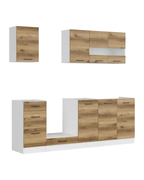 Zestaw kuchenny Junona Line 220 cm dąb delano jasny