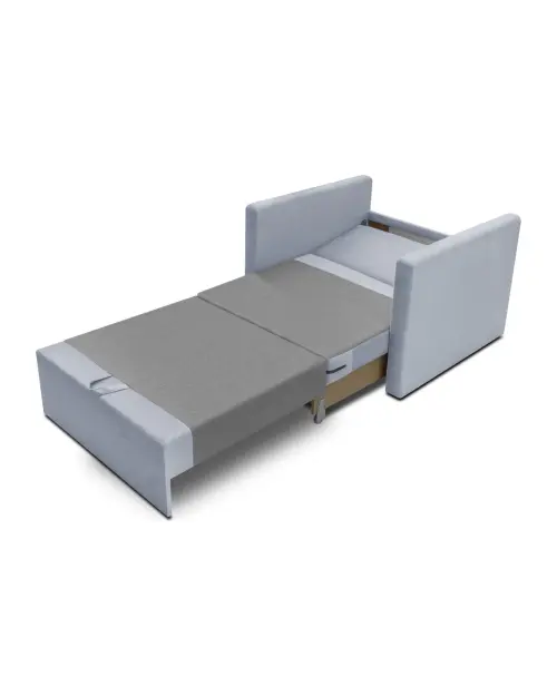 Диван односпальный раскладной Bunio с ящиком серый