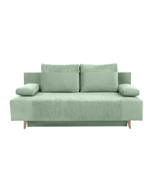 Three-seater sofa bed Leon with storage green