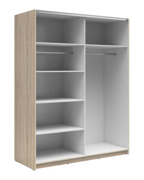 Armario de puertas correderas Tetrix 153 cm roble sonoma/blanco brillo