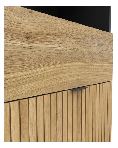 Estantería Luen 57 cm con puertas y cajón roble tegola/roble mauvella