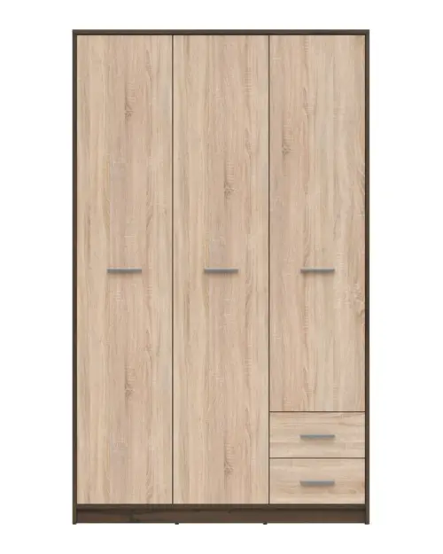 Armario de tres puertas Nepo Plus 118 cm con cajones roble noble/roble sonoma