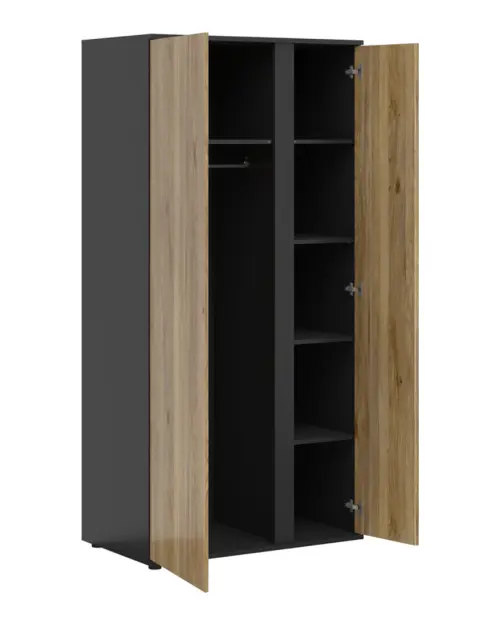 Armario de dos puertas Luen 95 cm roble tegola/roble mauvella