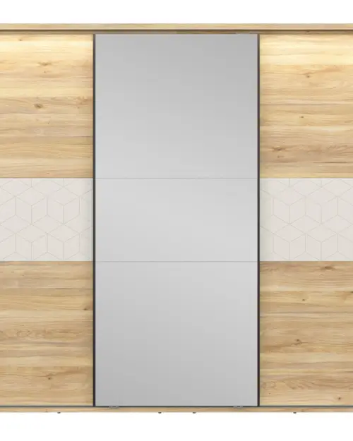 Шкаф-купе Glamour 270 см кашемир/дуб маувелла