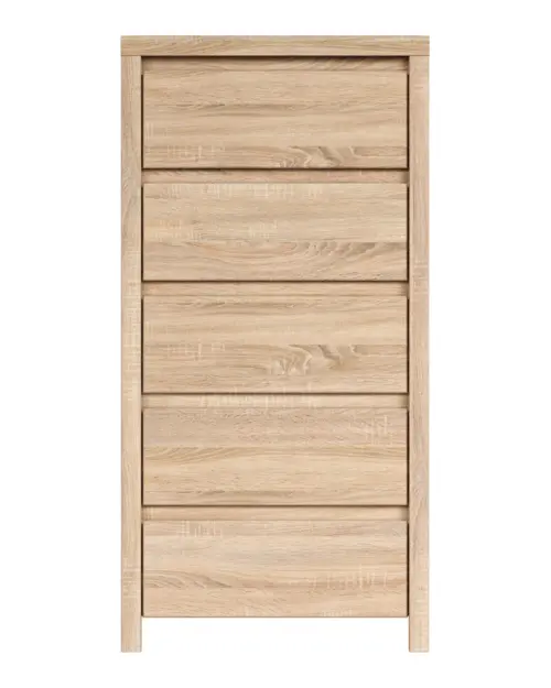 Cómoda Kaspian 56 cm con 5 cajones roble sonoma
