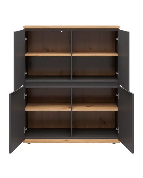 Armario Yamael 100 cm con 4 puertas grafito