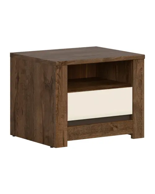 Mesita de noche Ruso 54 cm con cajón roble april/brillo perlado