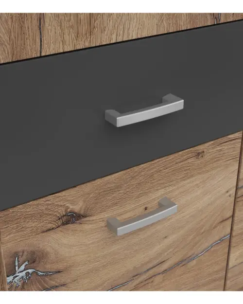 Armario de tres puertas Brando-3 136 cm con cajones roble flagstaff oscuro