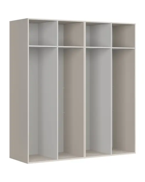 Armario de cuatro puertas Flex 200 cm con espejo cachemira