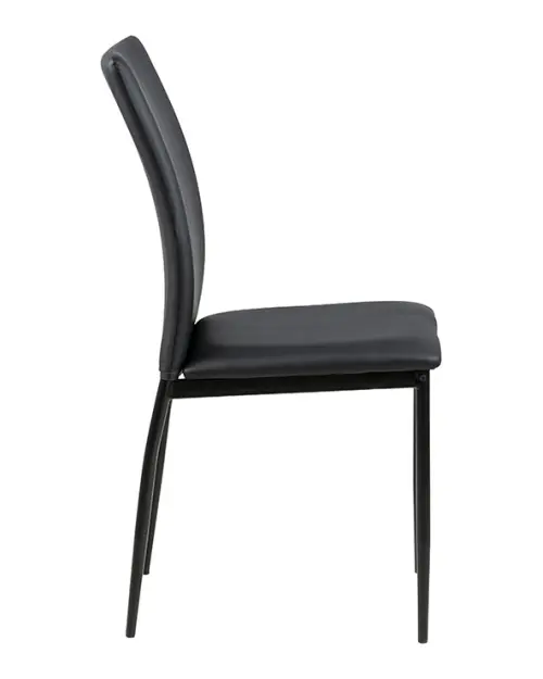 Silla tapizada Weyer ecopiel negra