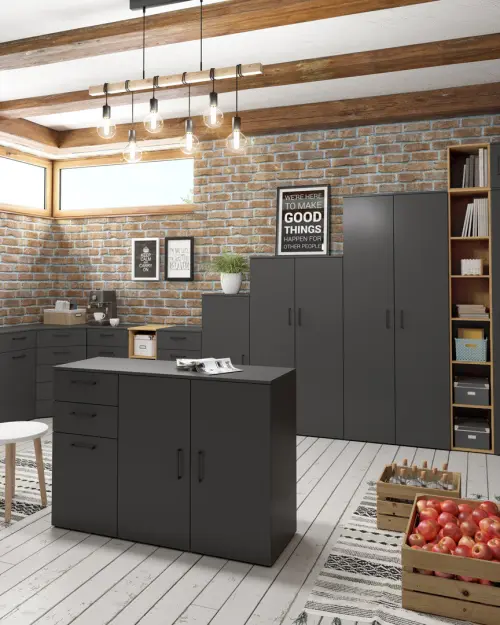 Cómoda MultiDo 120 cm con 3 puertas y 2 cajones atelier claro