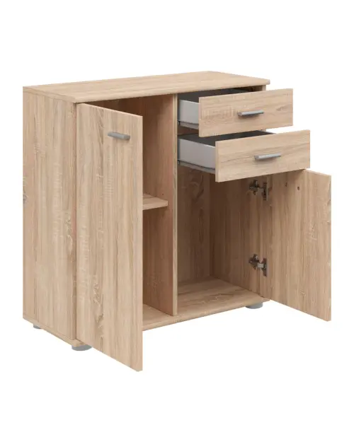 Komoda Noeda 71 cm z 2 drzwiami i 2 szufladami dąb sonoma