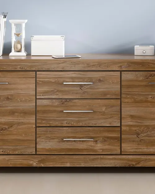 Cómoda Gent 200 cm con 2 puertas y 3 cajones roble stirling