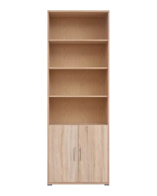 Estantería Brw Office 79 cm con 2 puertas y 4 estantes roble sonoma