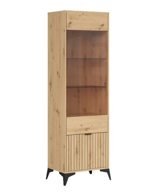 Vitrina alta Lamea 60 cm con puertas roble artisan