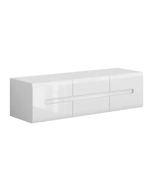 Mueble RTV Azteca Trio 150 cm con 2 puertas y 2 cajones blanco brillo