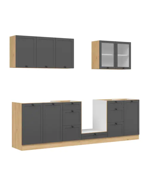 Conjunto de cocina Junona Line 260 cm grafito