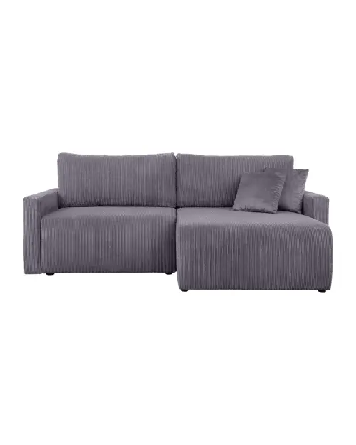 Sofá rinconera universal Rufio convertible con arcón de pana gris