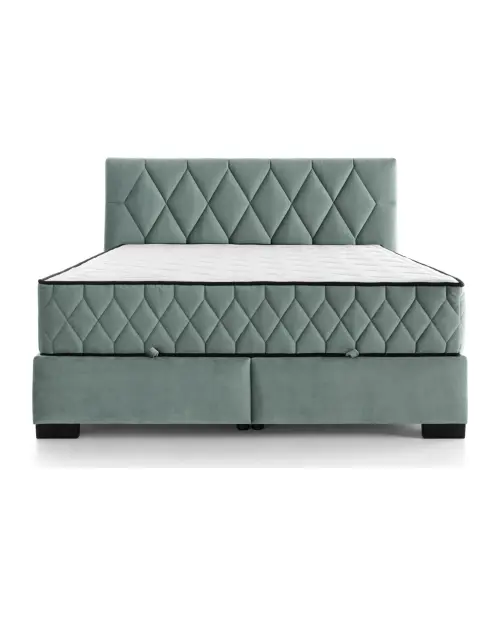 Continental bed Reve 160x200 with storage light green