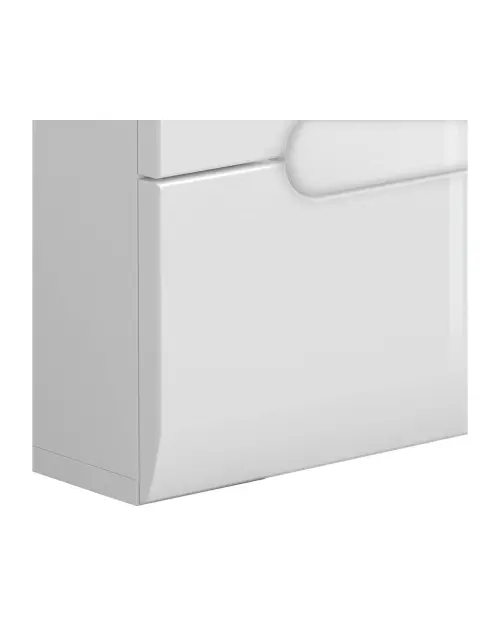 Mesita de noche Azteca Trio 50 cm con 2 cajones blanco brillo