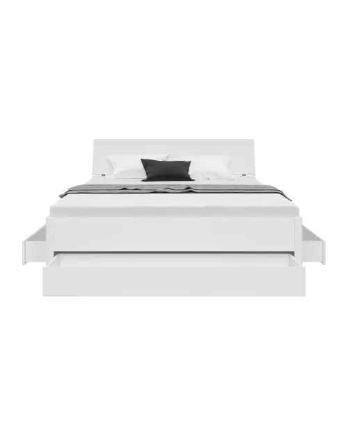 Cama Saturn 180x200 con 3 cajones blanca