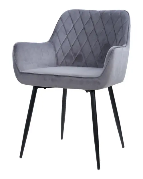 Nicolas upholstered velvet chair grey