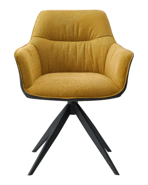 Silla tapizada Akita giratoria amarillo-negro