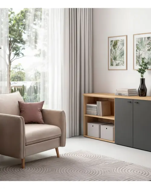 Estantería System 64 con estante roble coast evoke