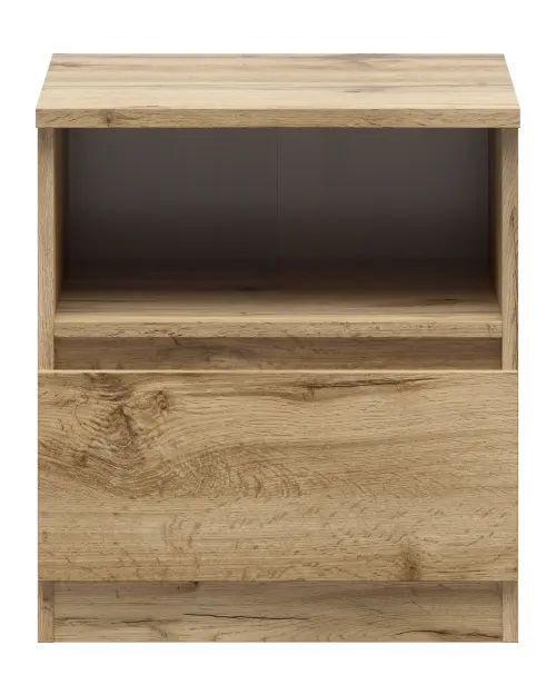 Mesita de noche Tetrix 45 cm con cajón roble wotan