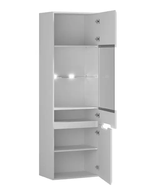 Vitrina Azteca Trio 60 cm con 2 puertas blanco brillo