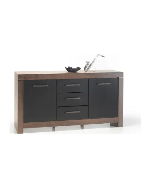 Cómoda Balin 160 cm con 2 puertas y 3 cajones roble monastery/roble negro