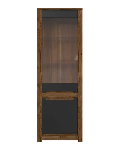 Vitrina Ruso 69 cm con 2 puertas roble april/negro mate