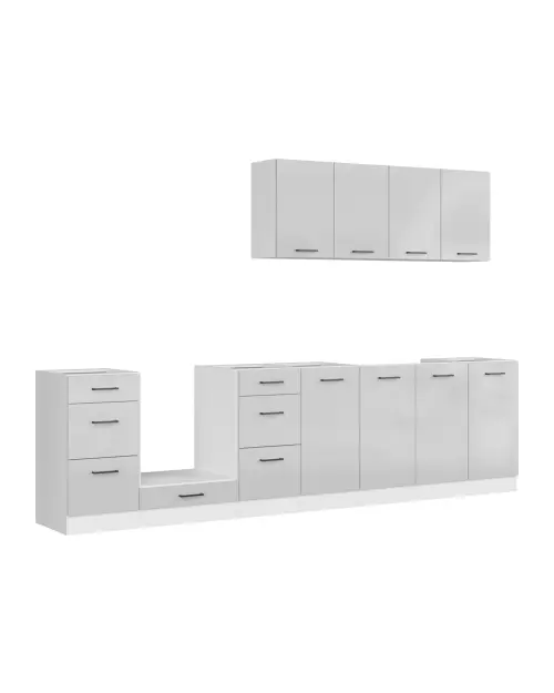 Zestaw kuchenny Junona Line 300 cm jasnoszary połysk