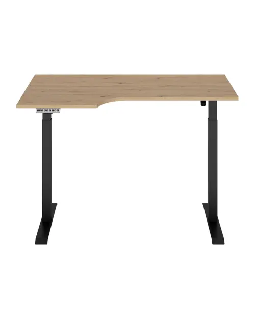 Escritorio de esquina con regulación eléctrica Space Office 140 cm izquierdo roble artisan